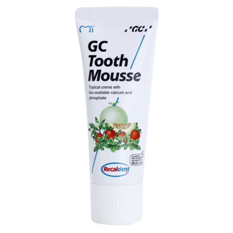 GC Tooth Mousse crema protectora remineralizante para dientes sensibles  sin flúor sabor  Melon 35 ml