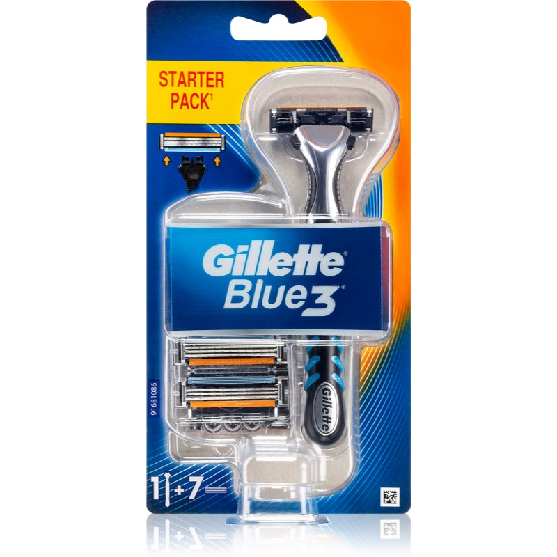 Gillette Blue3 Rasierer + Rasierklingen 7 St.
