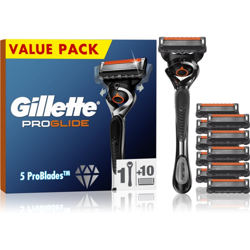 Gillette Fusion5 Proglide Aparat de ras + rezervă lame 10 buc