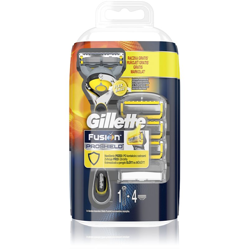 Gillette Fusion Proshield maquinilla de afeitar + recambios de cuchillas 4 uds