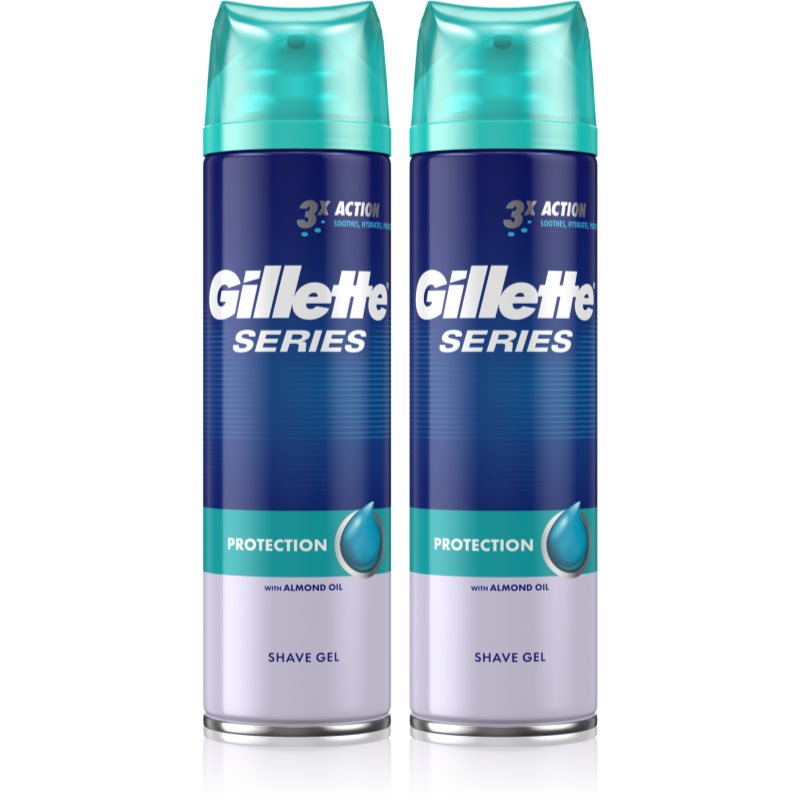 Gillette Series Protection borotválkozási gél 3 az 1-ben 2 x 200 ml