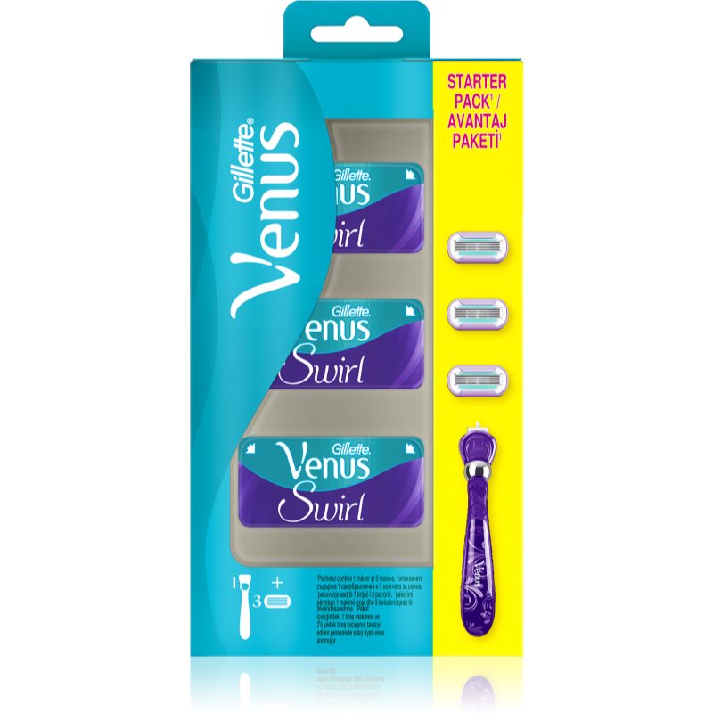 Gillette Venus Swirl Extra Smooth afeitadora + cabezales de recambio 3 uds 3 ud