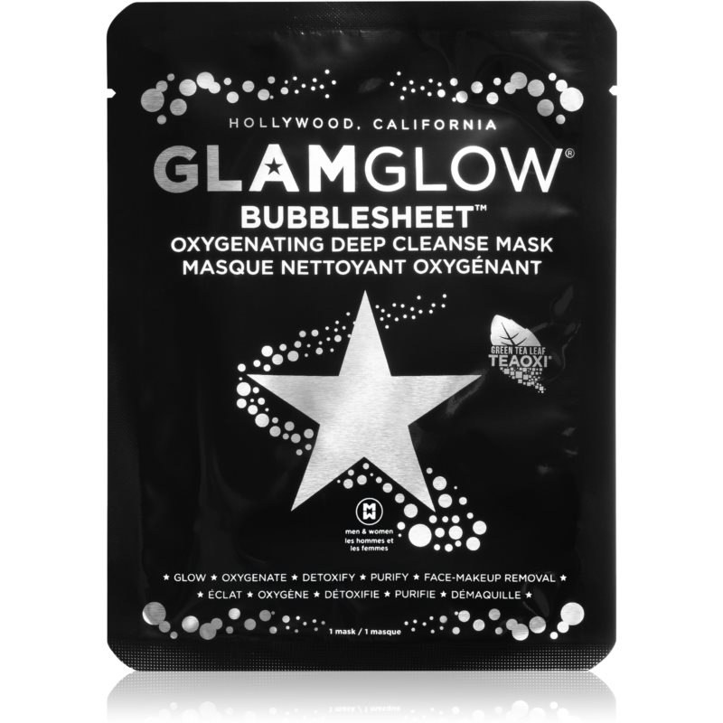 Glamglow Bubblesheet почистваща платнена маска с активен въглен за озаряване на лицето 1 бр.