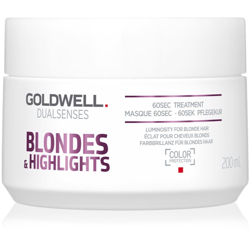 Goldwell Dualsenses Blondes & Highlights mascarilla regeneradora neutralizante para tonos amarillos 200 ml