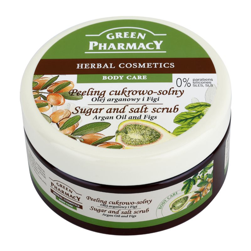 Green Pharmacy Body Care Argan Oil & Figs exfoliante a base de azúcar y sal 300 ml