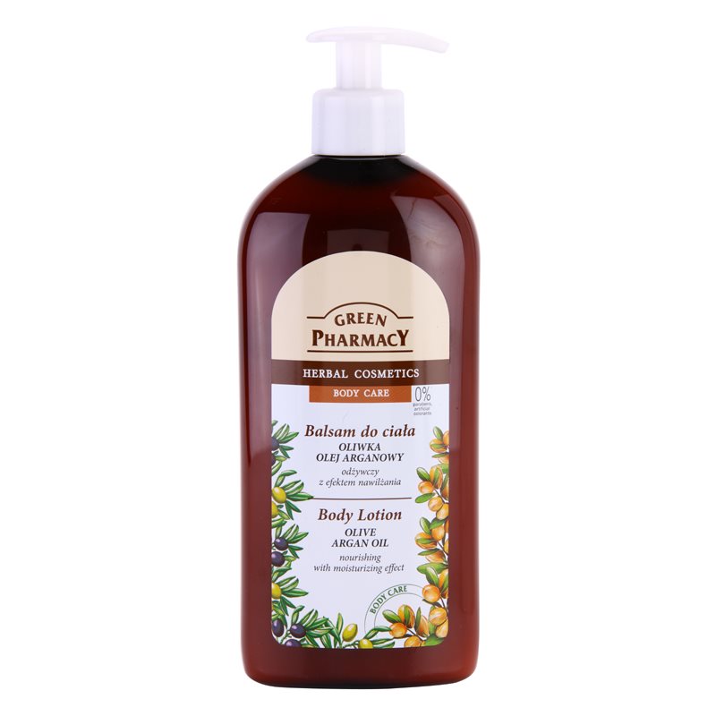 Green Pharmacy Body Care Olive & Argan Oil nährende Body lotion mit feuchtigkeitsspendender Wirkung 500 ml