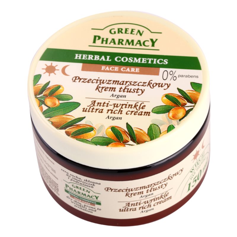 Green Pharmacy Face Care Argan crema nutritiva antiarrugas  para pieles secas 150 ml