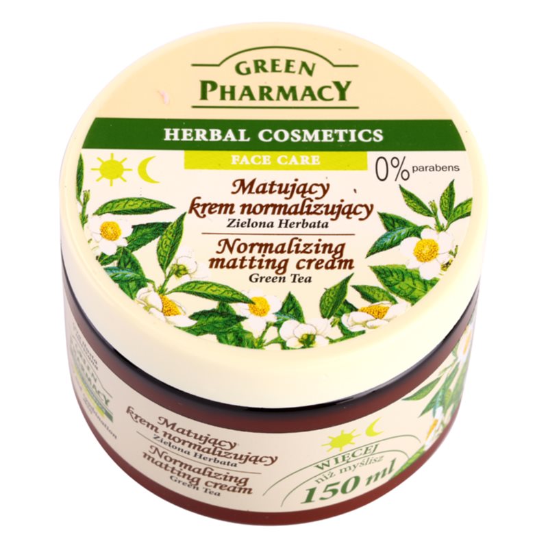 Green Pharmacy Face Care Green Tea creme matificante  para pele oleosa e mista 150 ml