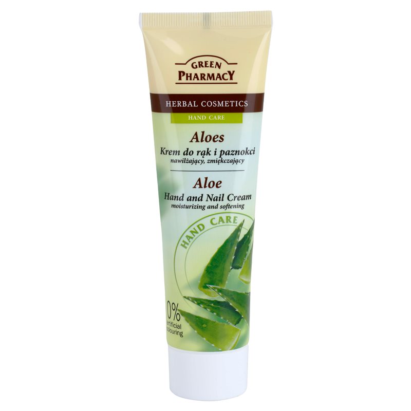 Green Pharmacy Hand Care Aloe crema hidratante y emoliente para manos y uñas 100 ml