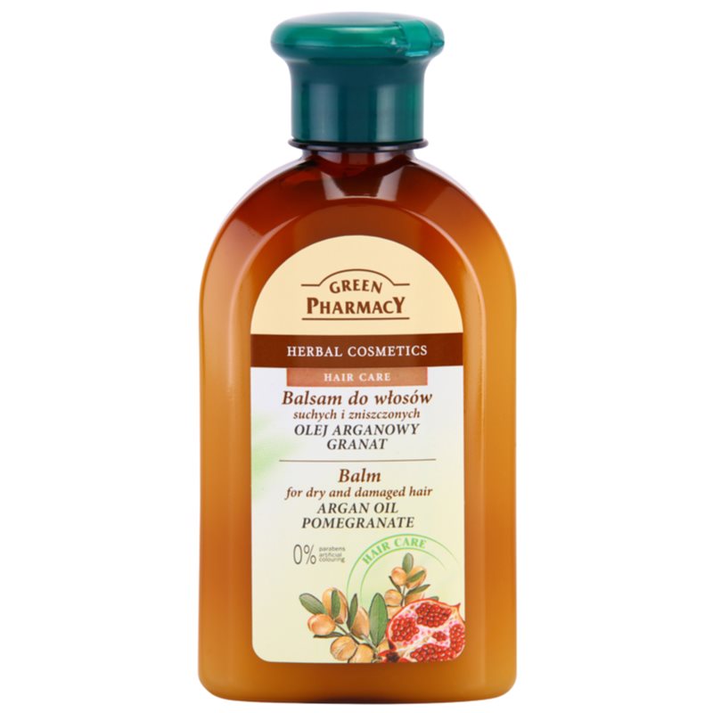 Green Pharmacy Hair Care Argan Oil & Pomegranate bálsamo para cabelo seco a danificado 300 ml