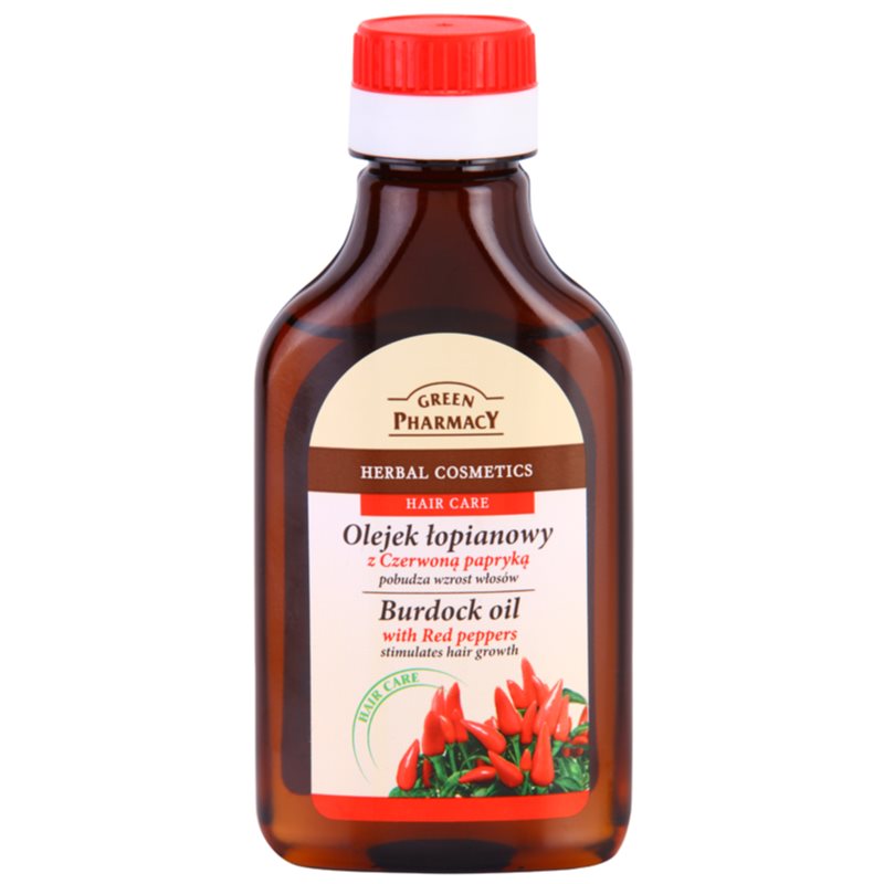 Green Pharmacy Hair Care Red Peppers aceite de bardana para estimular el crecimiento de cabello 100 ml