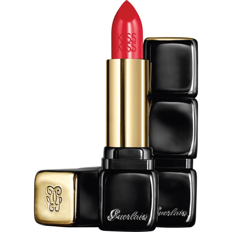 GUERLAIN KissKiss Shaping Cream Lip Colour ruj cremos cu finisaj satinat culoare 325 Rouge Kiss 3,5 g