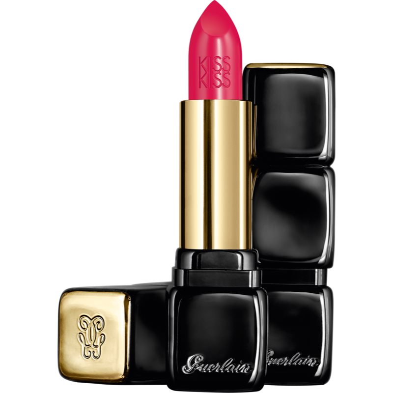 GUERLAIN KissKiss Shaping Cream Lip Colour Кремообразно червило със сатенено покритие цвят 373 Raspberry Kiss 3,5 гр.