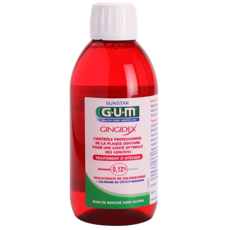 G.U.M Gingidex 0,12% elixir bucal contra a placa bacteriana e para ter uma gengivas saudáveis sem álcool 300 ml