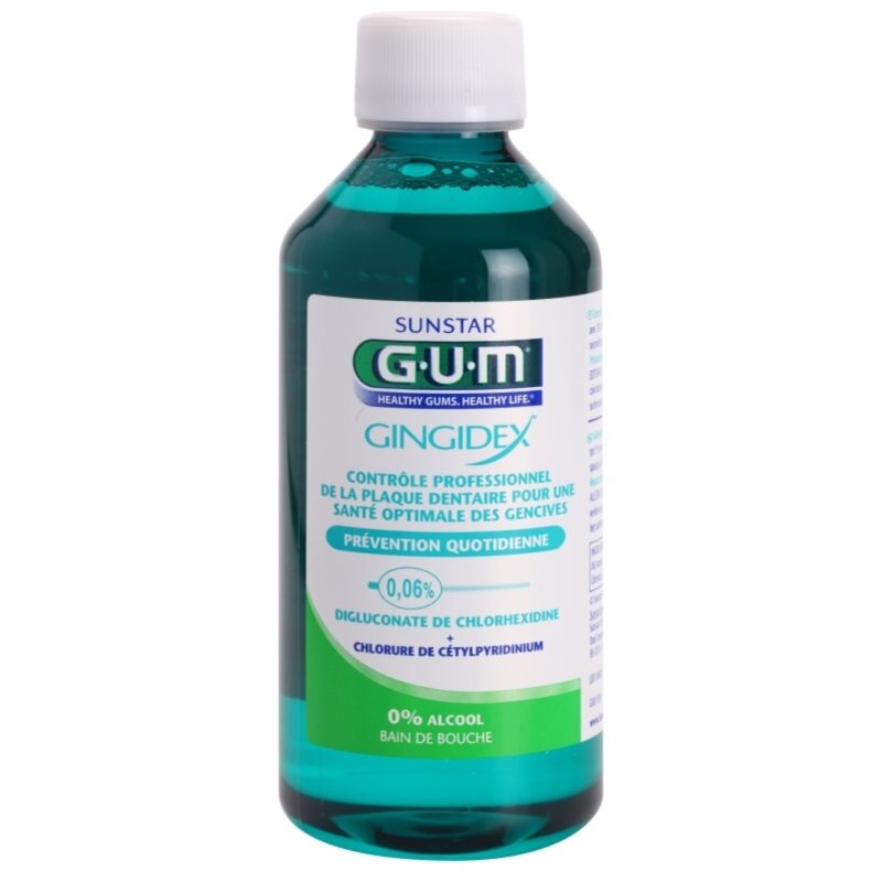 G.U.M Gingidex 0,06% płyn do płukania jamy ustnej przeciw płytce nazębnej i dla zdrowych dziąseł bez alkoholu 300 ml