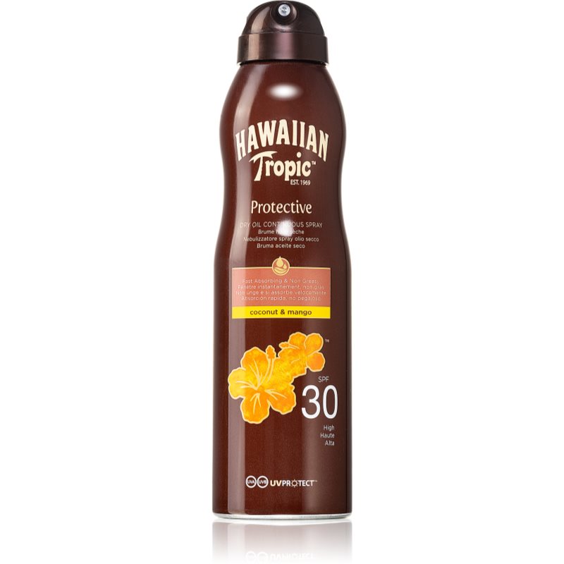 Hawaiian Tropic Protective óleo seco solar em spray SPF 30 180 ml