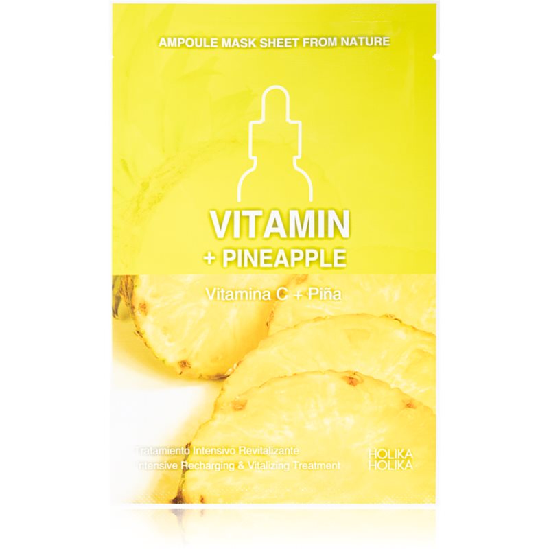 Holika Holika Ampoule Mask Sheet From Nature Vitamin C + Pineapple máscara em folha com efeito energizante