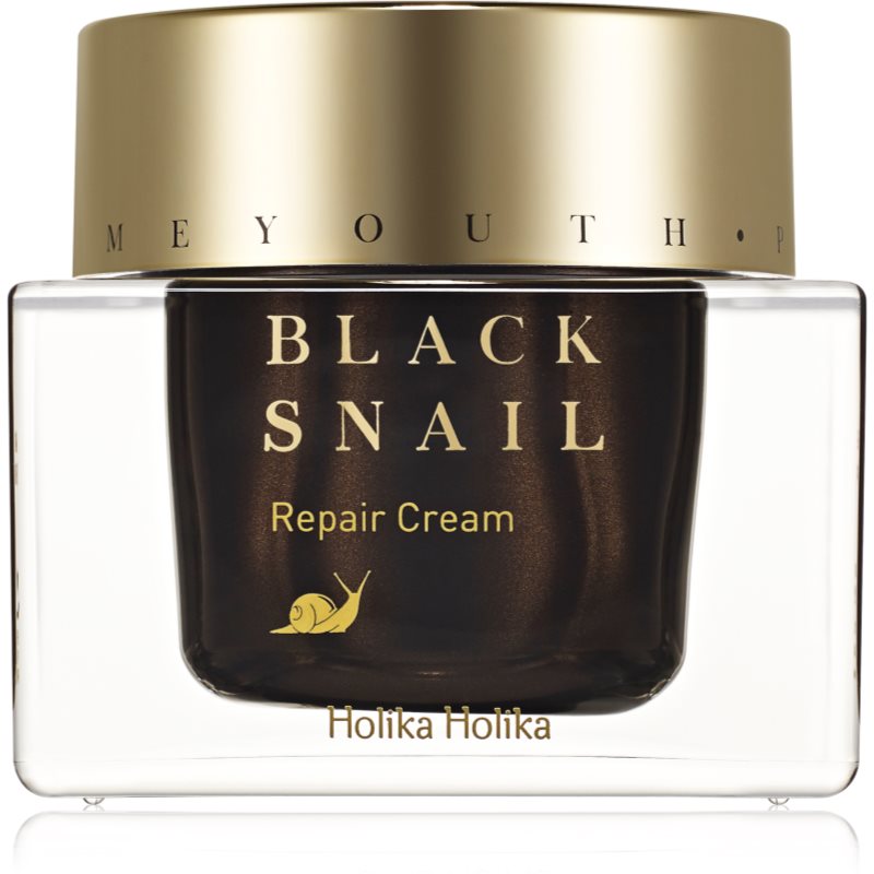 Holika Holika Prime Youth Black Snail crema nutritiva reparadora con extracto de baba de caracol 50 ml