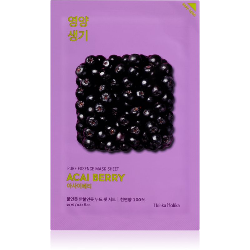 Holika Holika Pure Essence Acai Berry mască textilă exfoliantă 20 ml