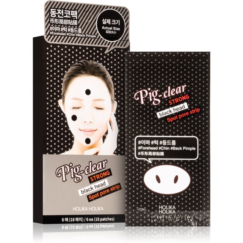 Holika Holika Pig Nose Strong adesivo de limpeza antiacne 18 un.