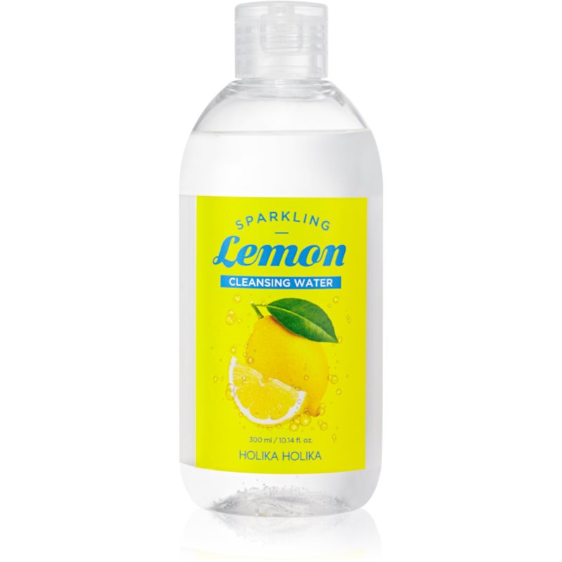 Holika Holika Sparkling Lemon água de limpeza para a pele oleosa e problemática com água termal 300 ml