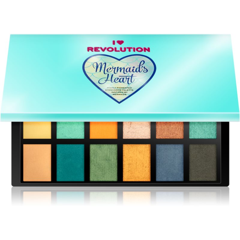 I Heart Revolution Mermaids Heart Palette mit Lidschatten 12 x 0,75 g