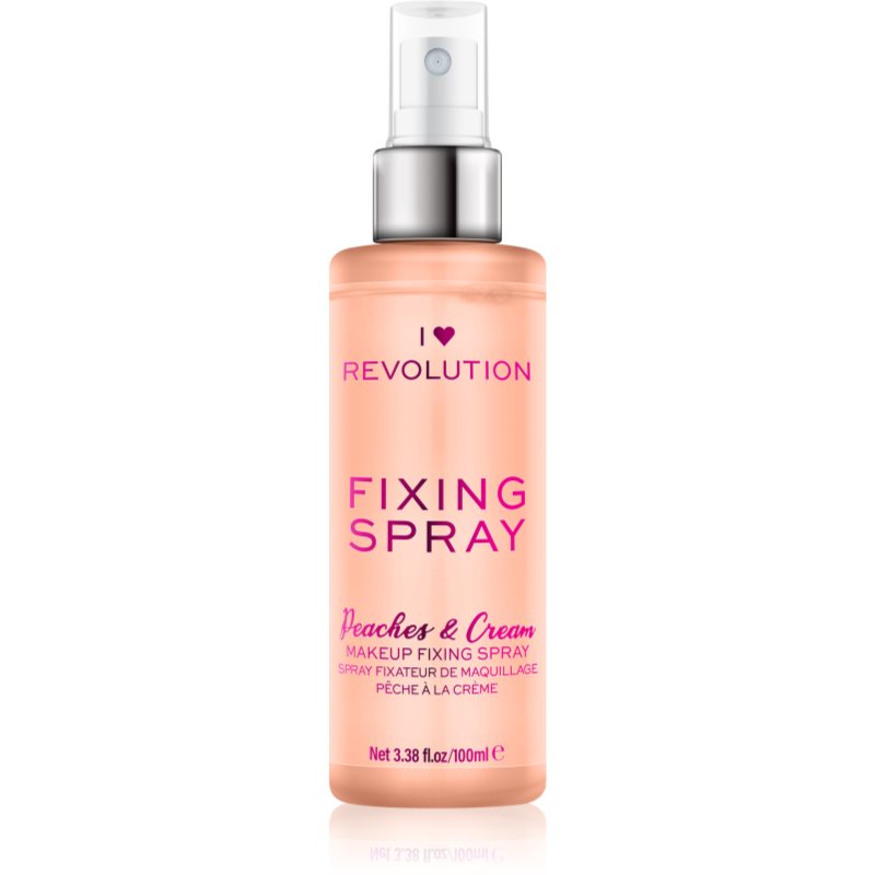 I Heart Revolution Fixing Spray fijador de maquillaje en spray con aroma Peaches & Cream 100 ml