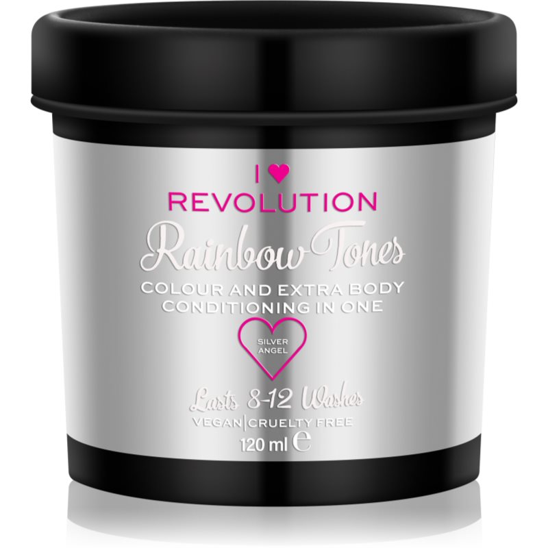 I Heart Revolution Rainbow Tones coloração lavável para cabelo tom Silver Angel 120 ml