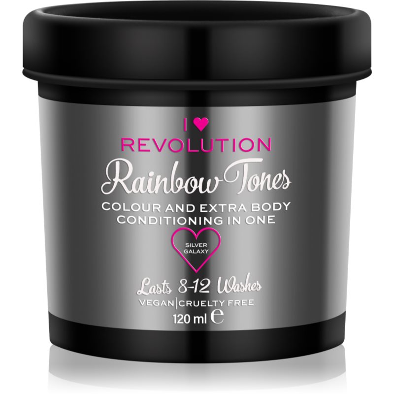 I Heart Revolution Rainbow Tones coloração lavável para cabelo tom Silver Galaxy 120 ml