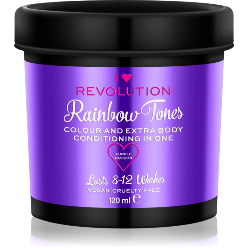 I Heart Revolution Rainbow Tones coloração lavável para cabelo tom Purple Passion 120 ml