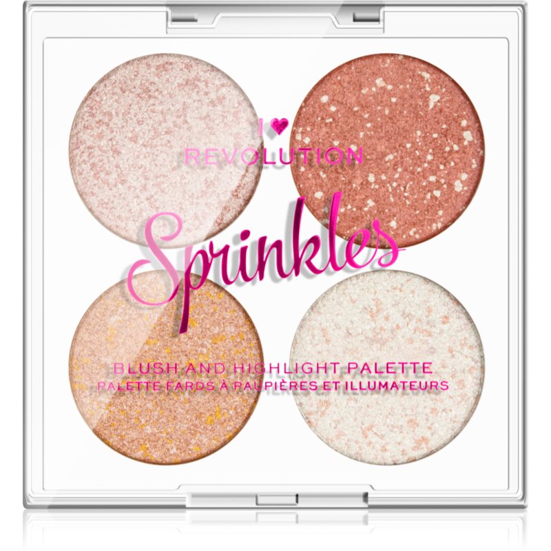 I Heart Revolution Sprinkles палитра за лице цвят Ice Cream Sundae 4 x 1,5 гр.