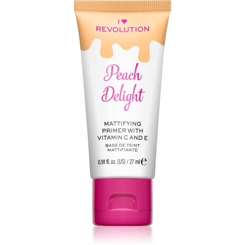 I Heart Revolution Delicious Primer Peach Delight prebase de maquillaje matificante 27 ml