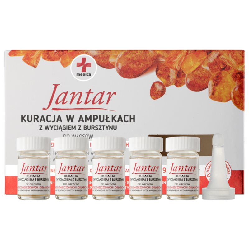 Ideepharm Medica Jantar erneuernde Kur für beschädigtes und brüchiges Haar 5 x 5 ml