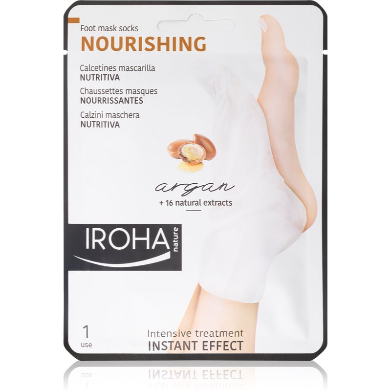 Iroha Nourishing Argan mascarilla regeneradora para los pies y las uñas