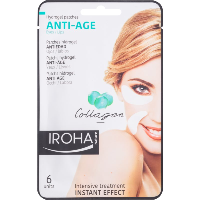 Iroha Anti - Age Collagen Antifalten-Maske für den Augen- und Lippenbereich 3 x 2 St.