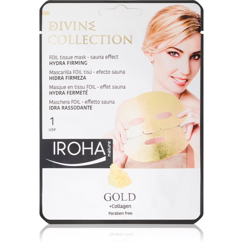 Iroha Divine Collection Gold & Collagen Feuchtigkeitsspendende Maske mit ernährender Wirkung mit festigender Wirkung 25 ml