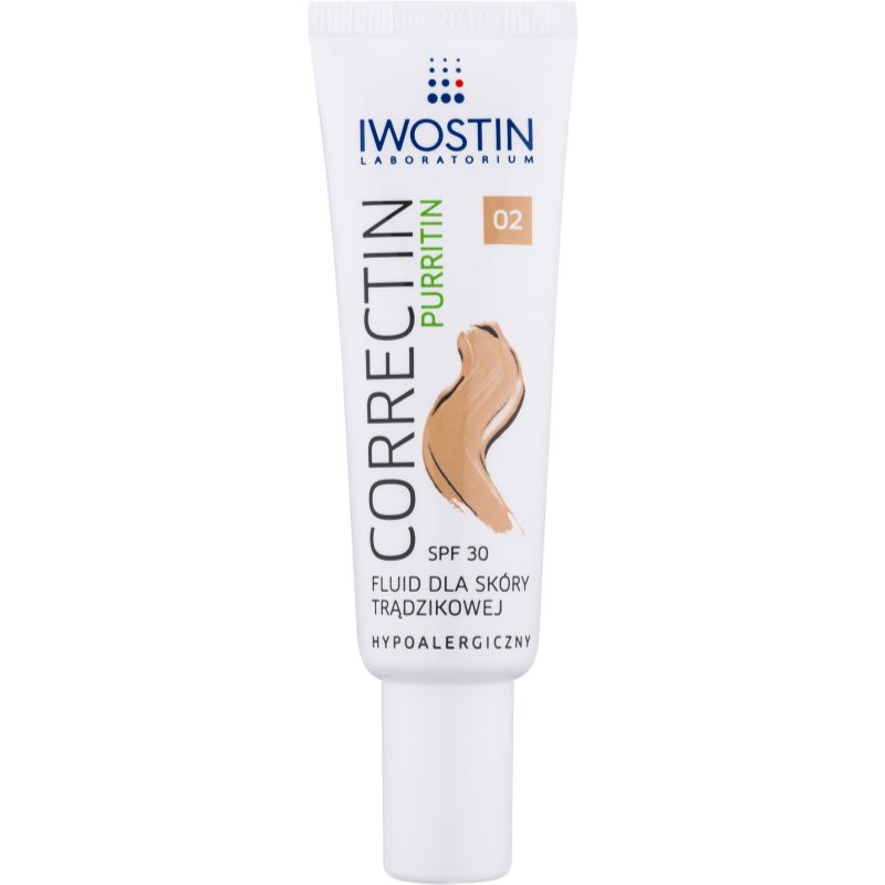Iwostin Purritin Correctin corrector fluido matificante con efecto duradero para pieles acnéicas SPF 30 tono Natural 30 ml