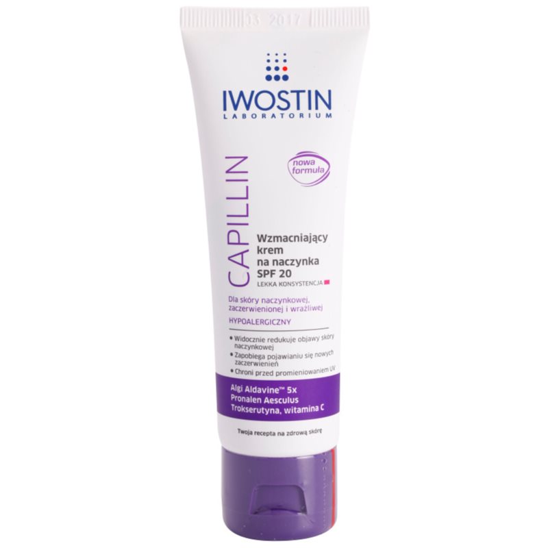 Iwostin Capillin crema reafirmante suave para combatir las venas agrietadas  SPF 20 40 ml