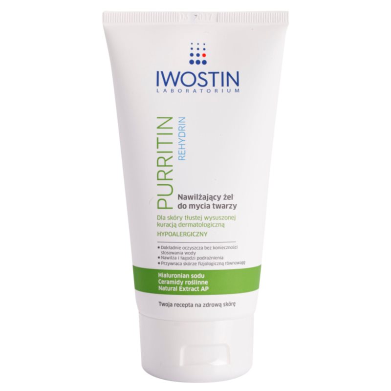 Iwostin Purritin Rehydrin gel limpiador hidratante para pieles resecas e irritadas debido a un tratamiento de acné 150 ml