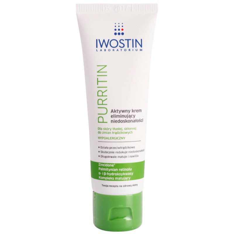 Iwostin Purritin crema de día activa  contra las imperfecciones de la piel 40 ml