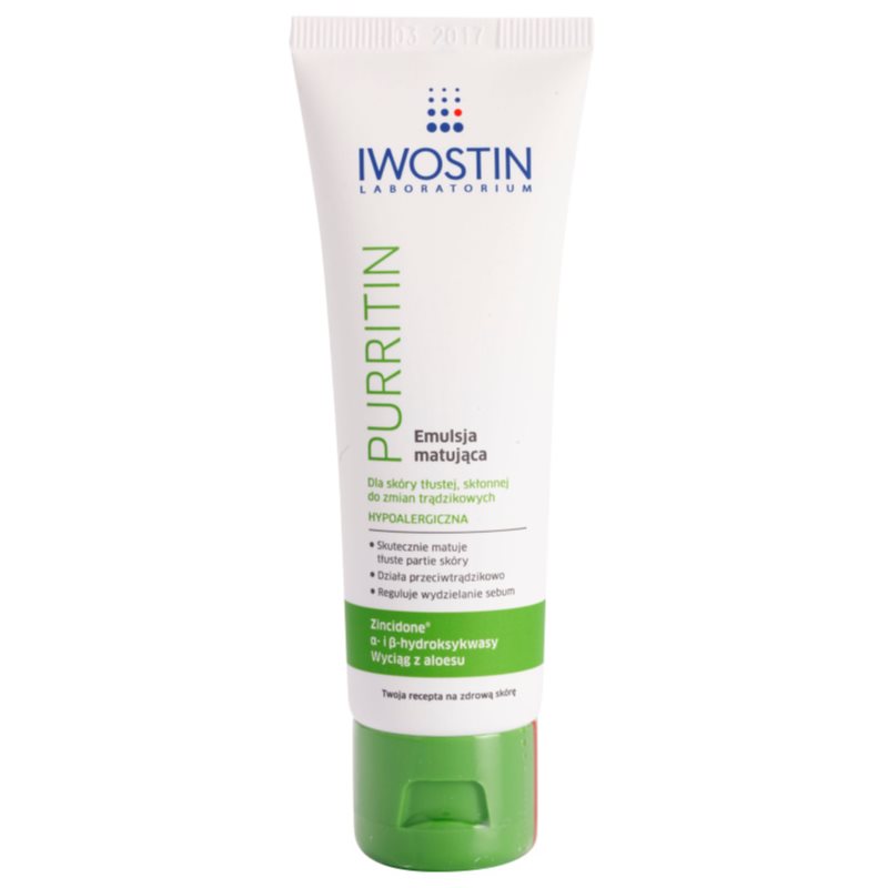 Iwostin Purritin emulsión matificante  para pieles grasas con tendencia acnéica 40 ml