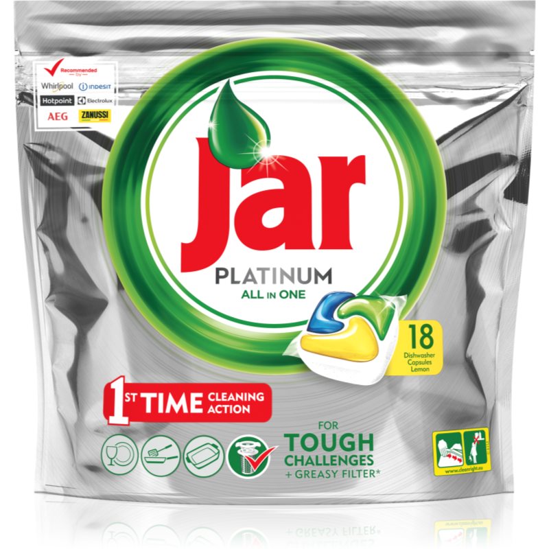 Jar All in One Platinum cápsulas para lavavajillas 18 ud