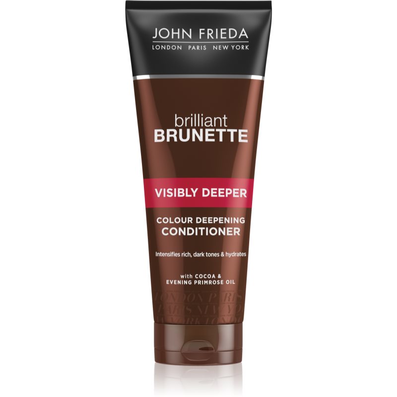 John Frieda Brilliant Brunette Visibly Deeper feuchtigkeitsspendender Conditioner zum Schutz der Farbe für dunkles Haar 250 ml