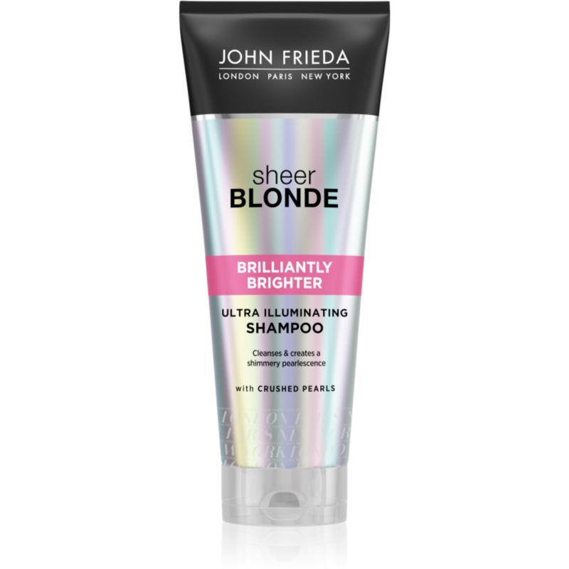 John Frieda Sheer Blonde Brilliantly Brighter Shampoo zum Schutz blonder Haarfarbe mit perlmutternem Glanz 250 ml