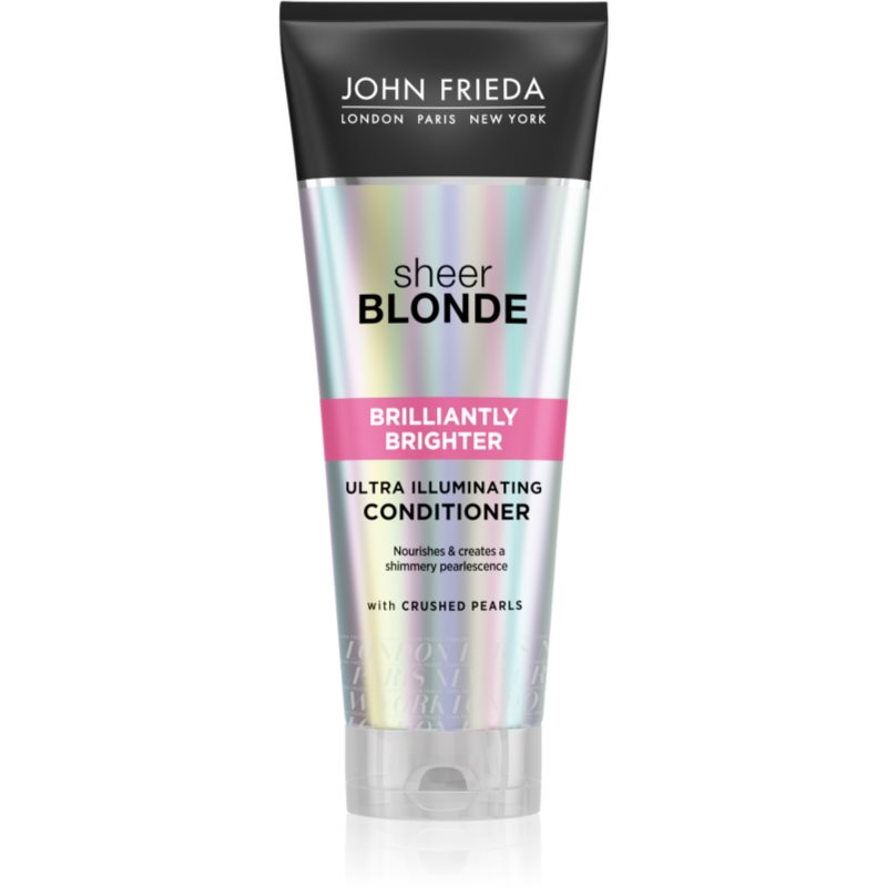 John Frieda Sheer Blonde Brilliantly Brighter acondicionador para reavivar los tonos rubios  con brillo de nácar 250 ml