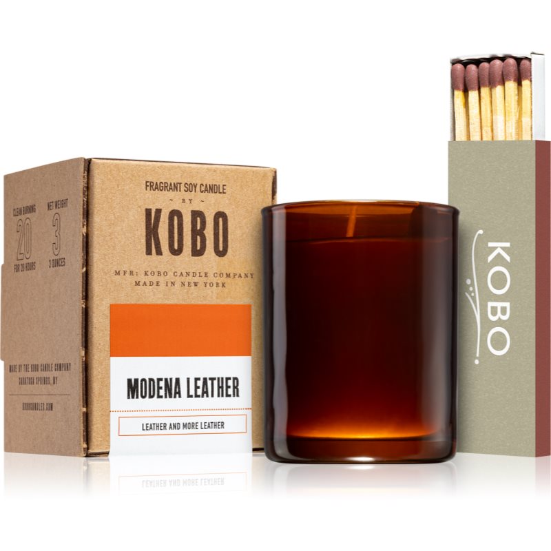 KOBO Woodblock Modena Leather votivní svíčka 85 g