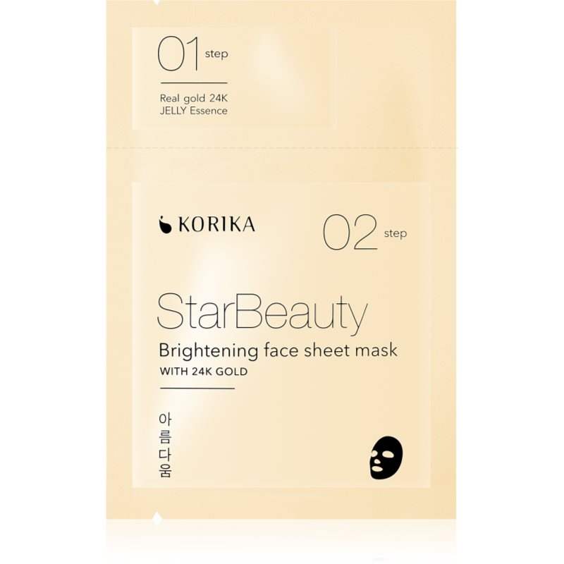 

KORIKA StarBeauty освітлювальна косметична марлева маска з золотом 24 карата 3 g