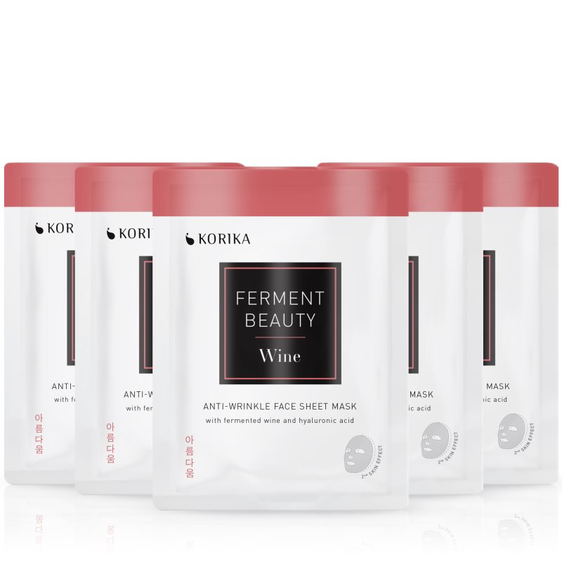 KORIKA FermentBeauty Wine and Hyaluronic Acid комплект маски за лице на намалена цена