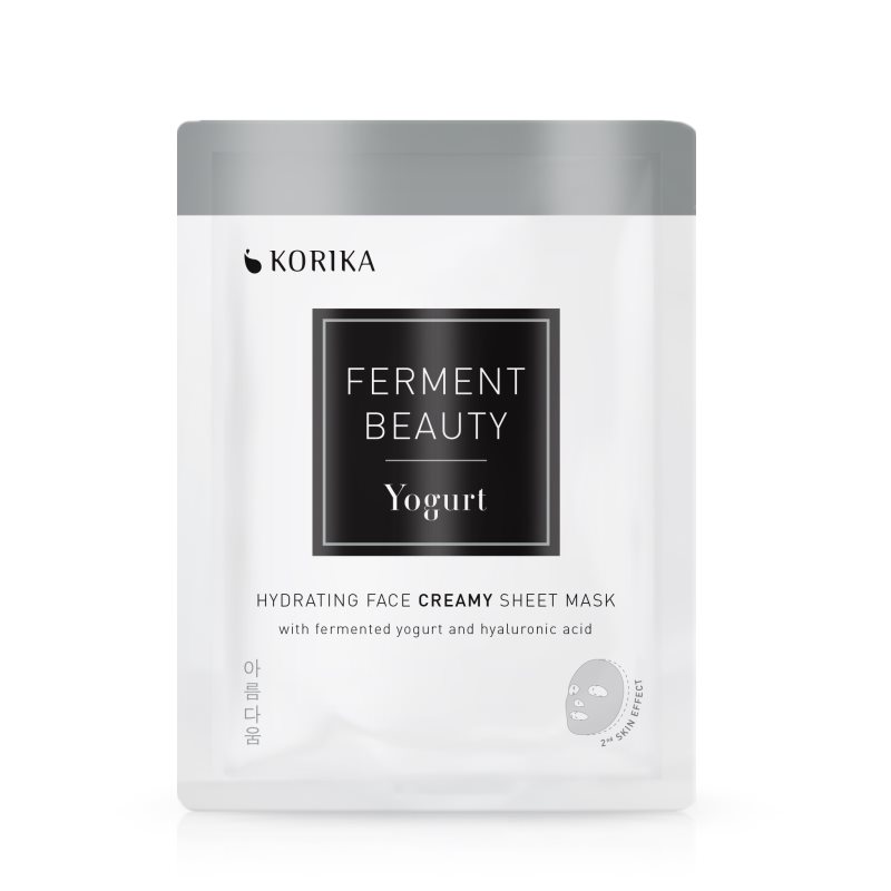 KORIKA FermentBeauty mască facială de pânză cu efect hidratant, cu iaurt fermentat și acid hialuronic 20 g