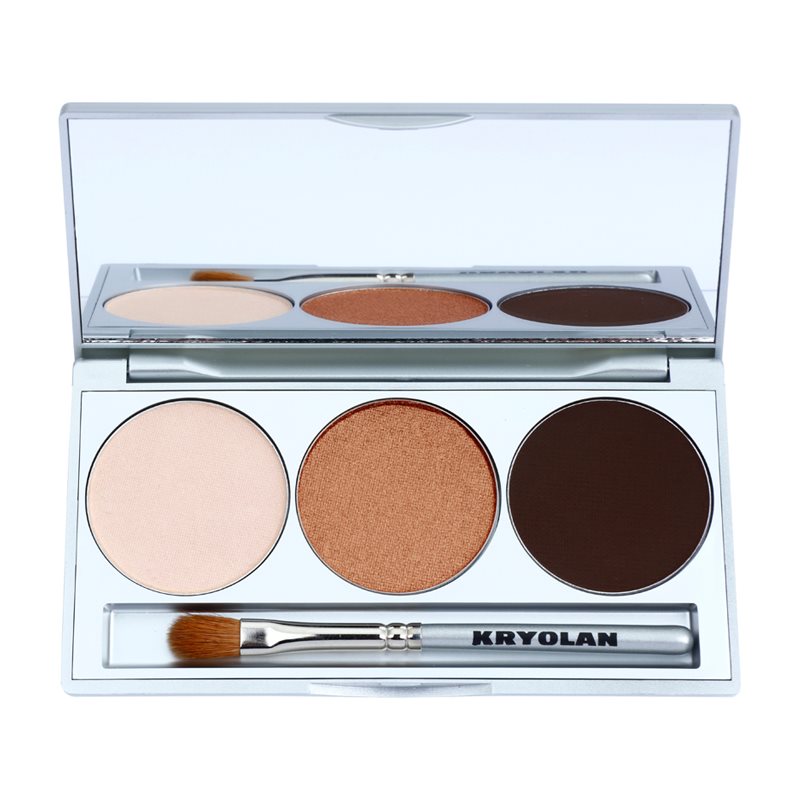 Kryolan Basic Eyes палитра от сенки за очи с огледалце и апликатор цвят Smokey Beige 7,5 гр.